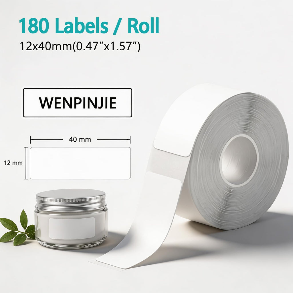 D30 Labels for Phomemo D30 Label Maker, 12x40mm Thermal Labels, 3 Rolls