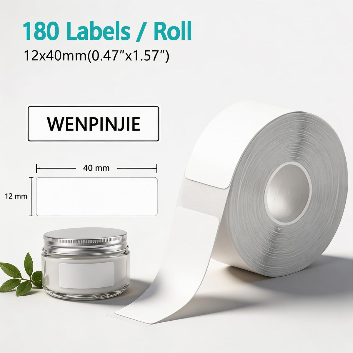 D30 Labels for Phomemo D30 Label Maker, 12x40mm Thermal Labels, 3 Rolls