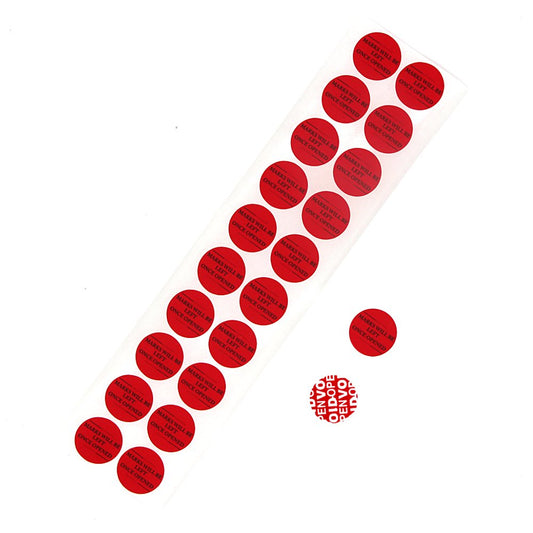 Solitary Walker 200Pcs Tamper Evident Security Void Stickers Diameter 1 inch Round Red Complete Transfer Tamper Proof Labels Safety Torn up Invalid Seals Tape