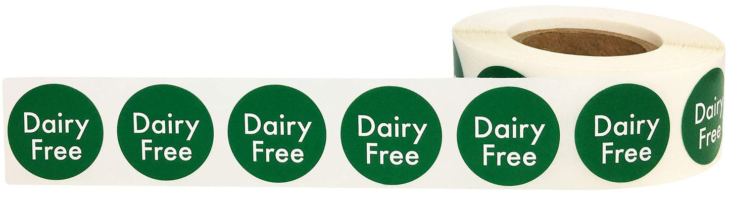 Dairy Free Food Rotation Labels 0.75 Inch Round Circle Dots 500 Adhesive Stickers