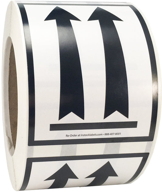 Air Specialty Black Arrows Up Labels 3 x 4 Inch 500 Adhesive Stickers
