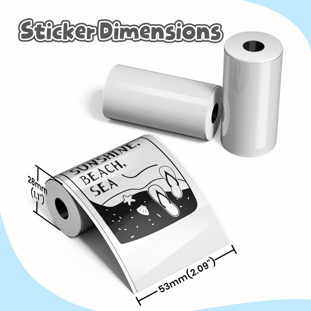 Phomemo T02 Transparent Paper Clear Sticker Paper 50mmx3.5m