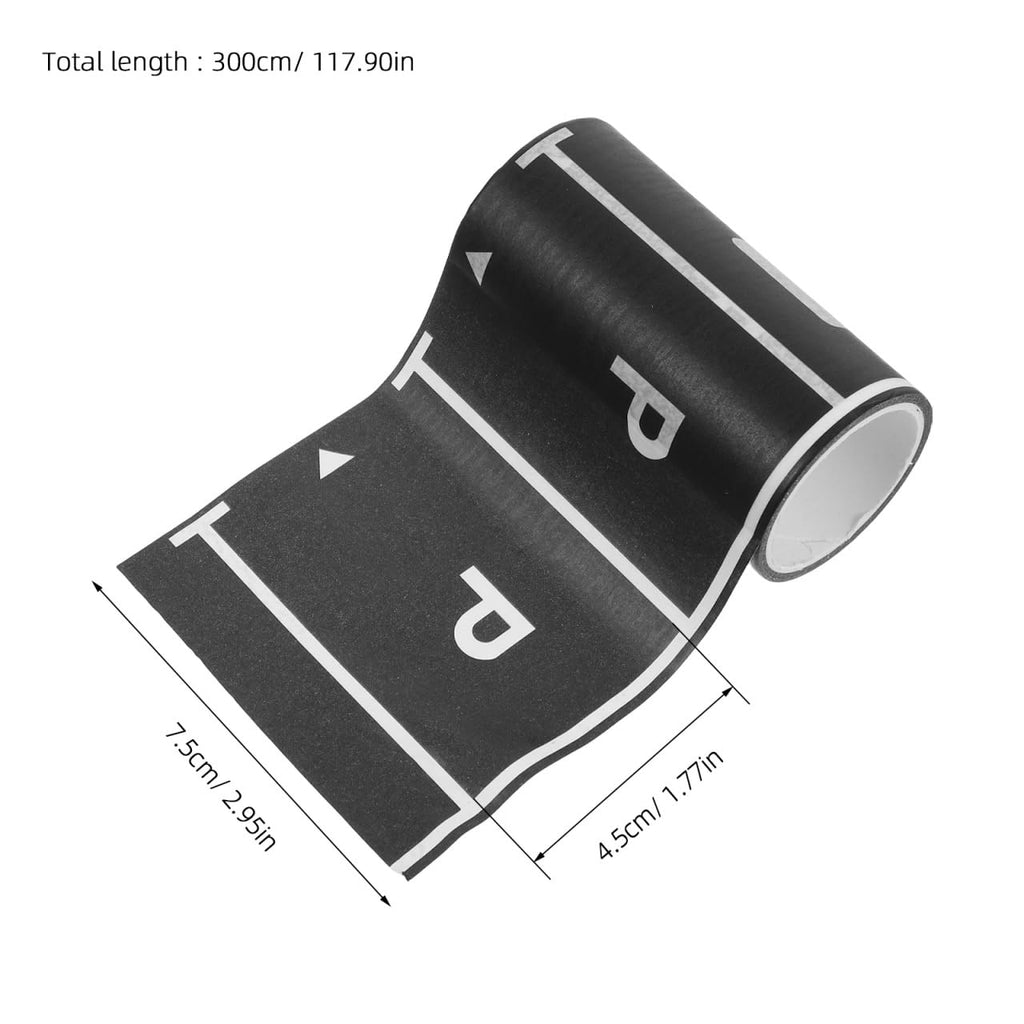 jojofuny Miniature Parking Lot Tape 1 Roll Adhesive Parking Space Tape for Kids DIY Micro Lot Design Prop Includes Traffic Signs and Road Markings Enhances Creativity and Family Interaction