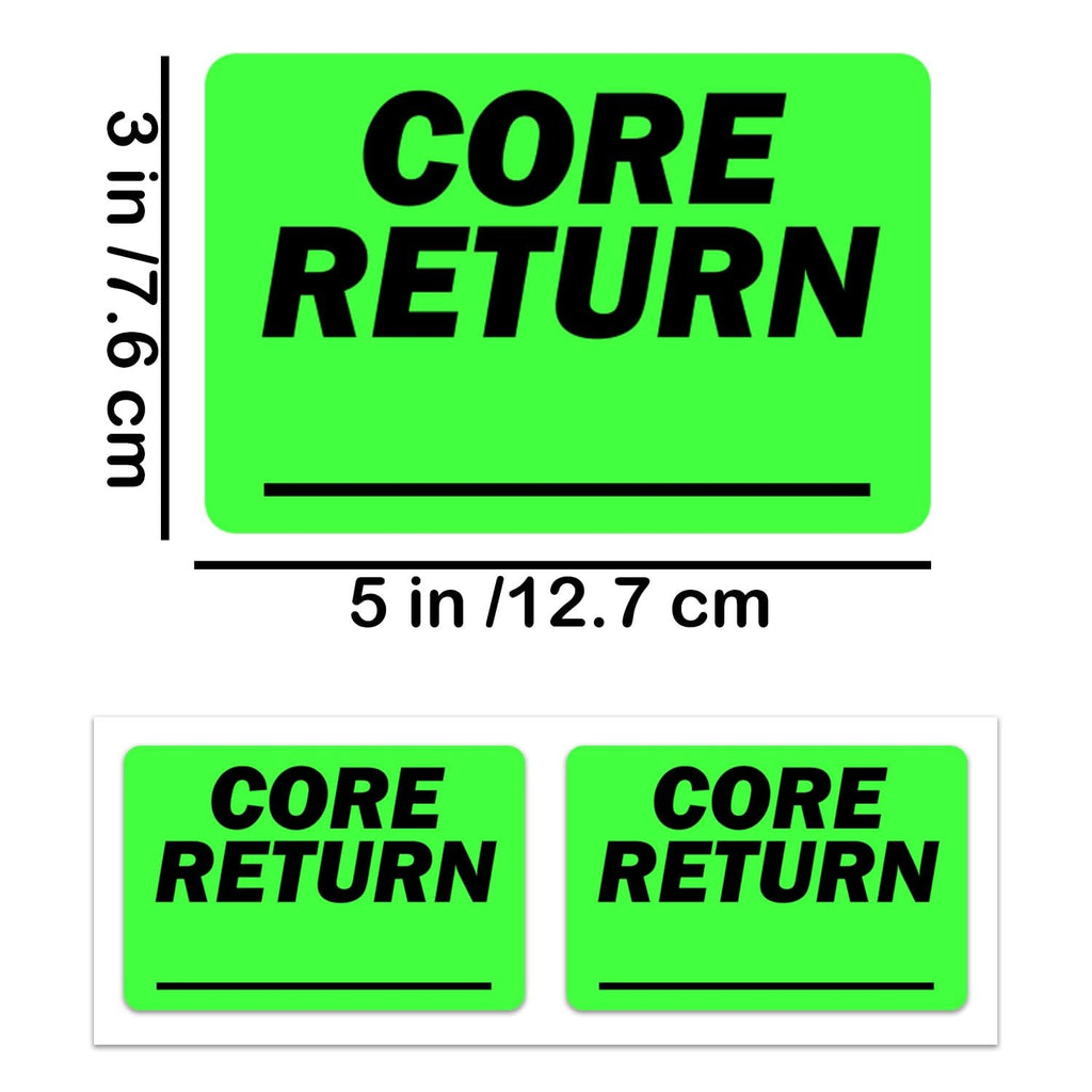 500 Core Return OSHA Receiving Labels – 3"x5" Rectangle Warehouse Labels