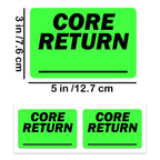 500 Core Return OSHA Receiving Labels – 3"x5" Rectangle Warehouse Labels