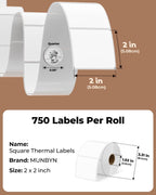 2" Orange Round Thermal Labels 500 Labels/Roll+2x2 Thermal Labels 750 Labels/Roll