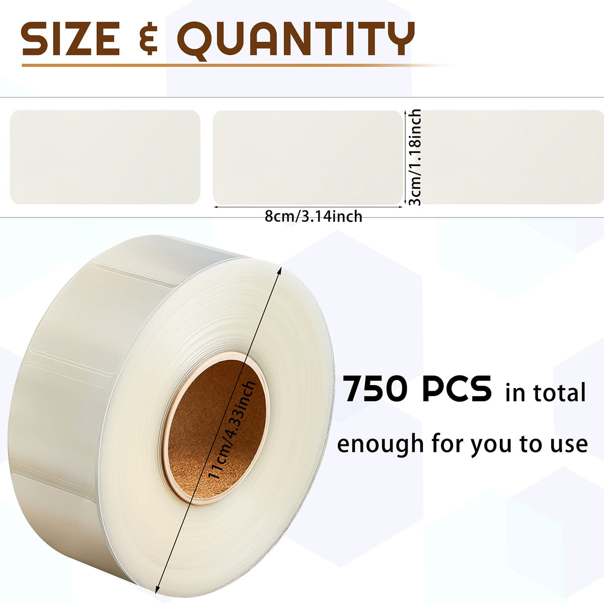 Zonon 750 Pcs Clear Label Protector Sticker, 3.15x1.18 Inch, Rectangle 3.15 x 1.18 Inch (Pack of 2) 1500