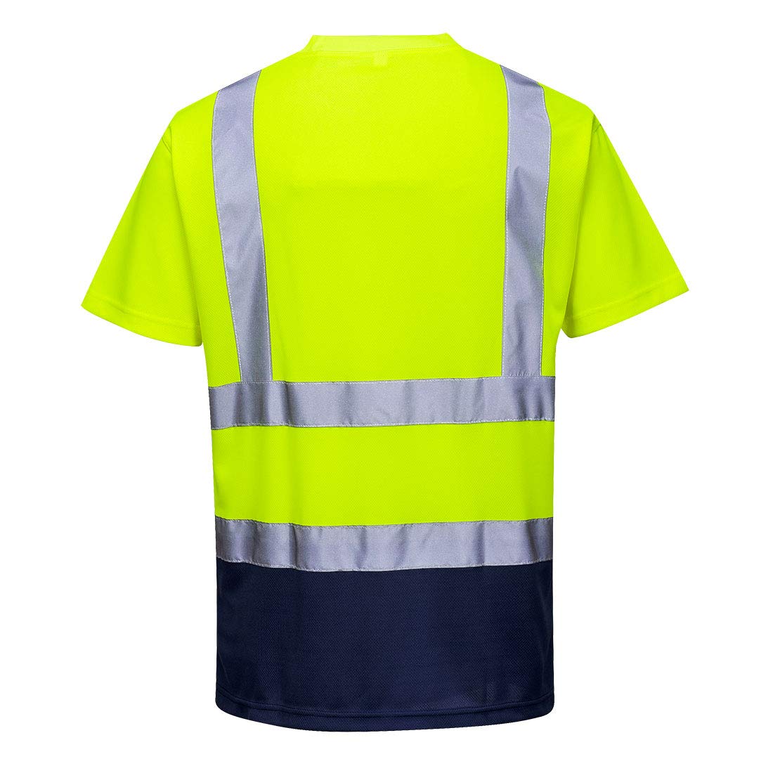 Portwest S378 Hi Vis 2 Tone Reflective Short Sleeve Safety Work T Shirt ANSI, YellowNavy, 6XL