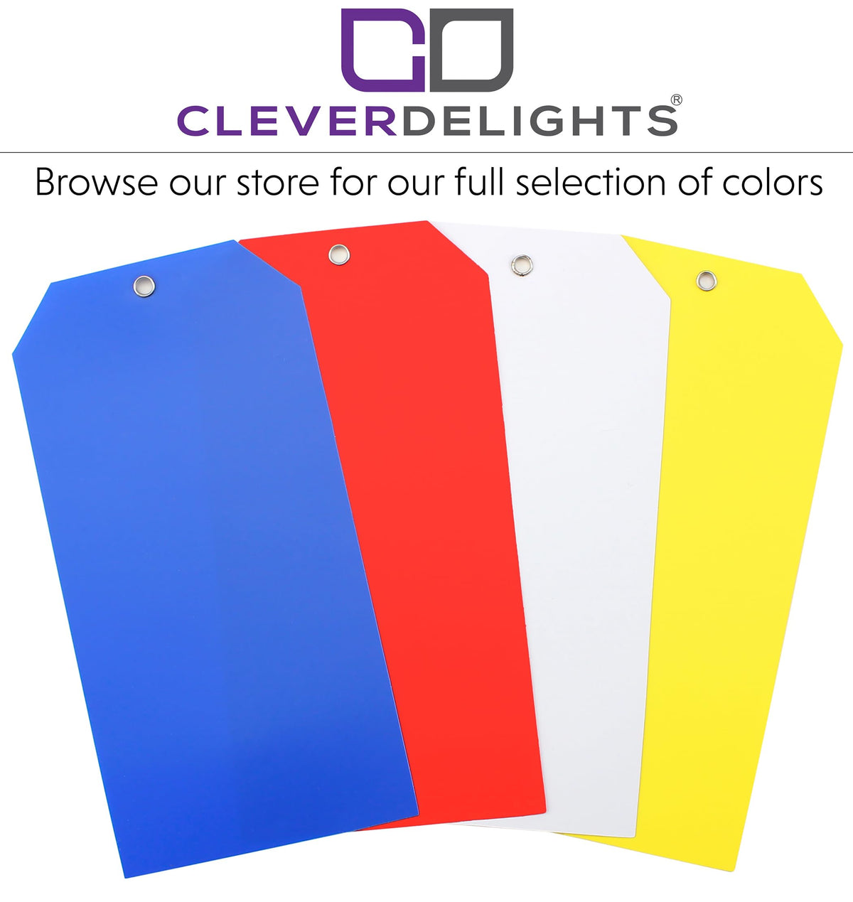 CleverDelights 3" Round Plastic Tags (White, 100 Pack) White