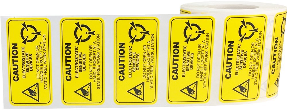 Caution Sensitive Electronic Devices Labels 1 x 2 Inch 500 Adhesive Stickers