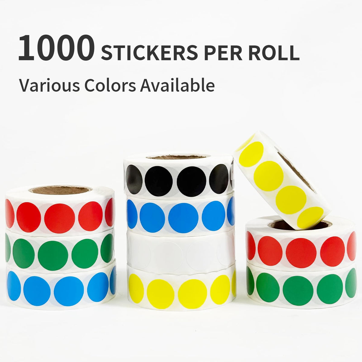 4000 PCS 3/4" Colored Dot Stickers Round Circle Coding Labels Multicolored