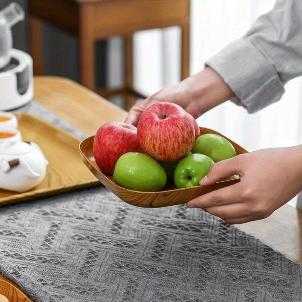 6PCS Wood-grain pattern multi-functional bone-serving dish