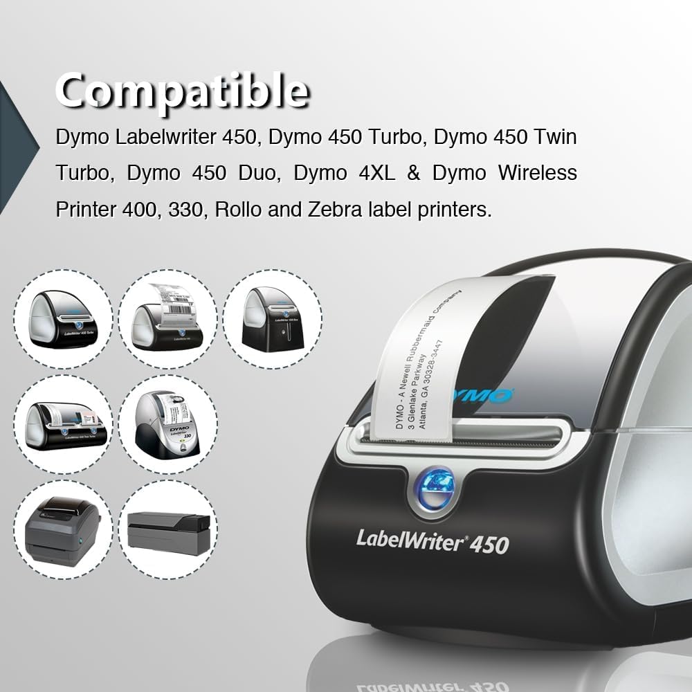 BETCKEY - Compatible DYMO 30324 (2-1/8" x 2-3/4") Multipurpose Labels, Perforated, Compatible with DYMO Labelwriter 450, 4XL, NOT Fit 550 & 5XL [1 Roll/400 Labels] 01-rolls (400 Labels)