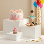 3Pcs Acrylic Buffet Risers Display Stand,4x6x8in Hollow Cube Cake Stand Set