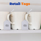 1000Pcs Price Tags with String Attached, 1 3/8" x 2 1/8" White - Smooth Surface 1000pcs - 1.375" x 2.125"