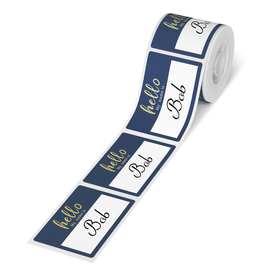 Name Tags for NIIMBOT B21 B1 Label Maker Tape, Self-Adhesive Name Tag Stickers for Office, School, Classroom, Meeting, Kindergarten, Teachers, Parties, Warehouses, Clothes and Mailing, Blue