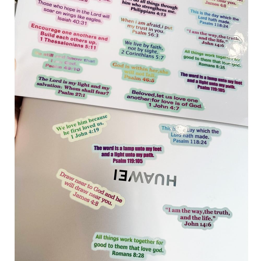 Inspirational Bible Verse Faith Stickers,Jesus Religious Stickers Bulk for Kids Adults,40 pcs
