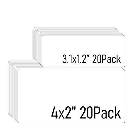 40 Pack Magnetic Labels, 4x2in and 3.1x1.2in White Dry Erase Magnetic Name Tags Label for Classroom Home Office Whiteboard 4x2 in & 3.1x1.2in
