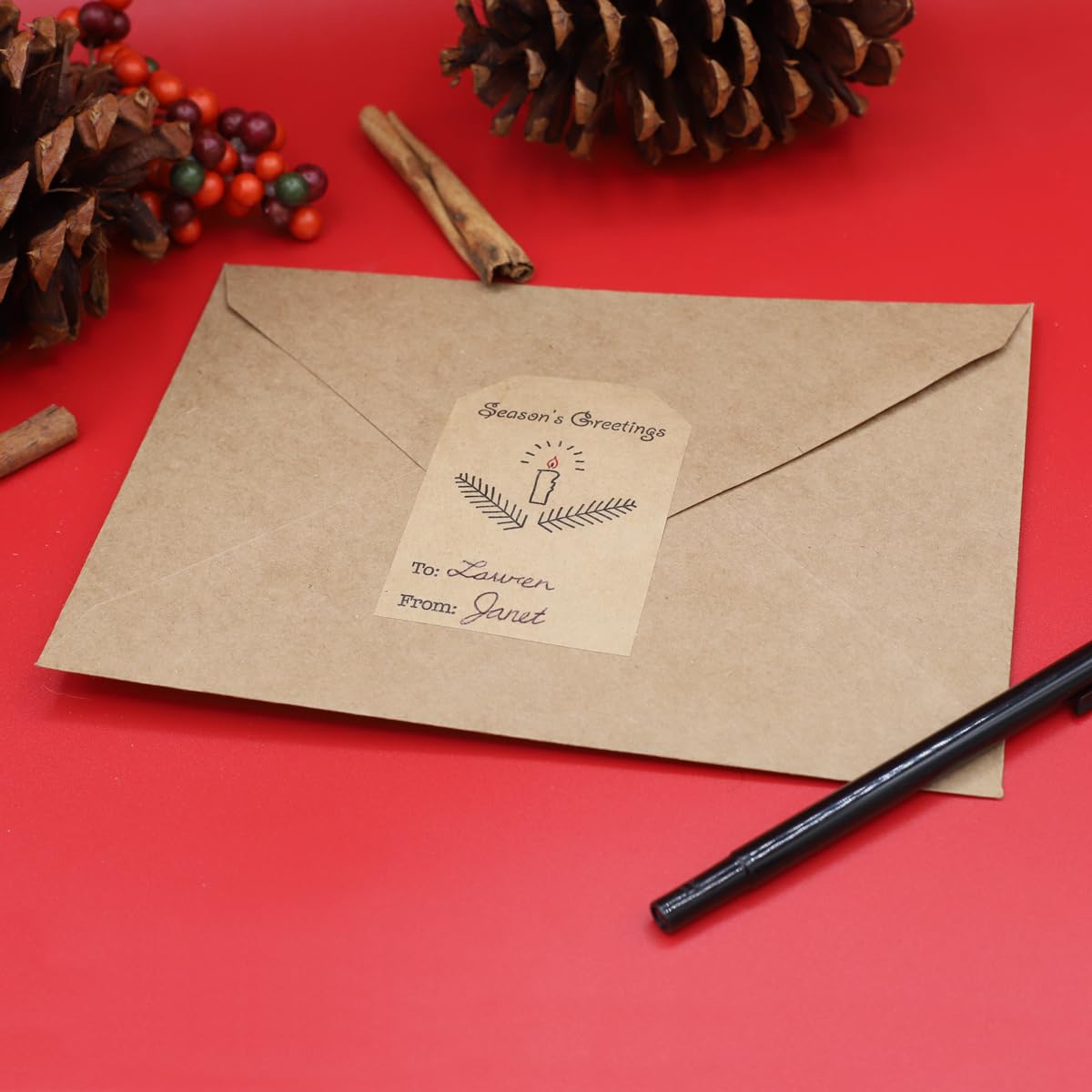 Boho Simple Christmas Gift Tags Holiday Present Stickers, 2 x 3, 25 Total Adhesive Labels