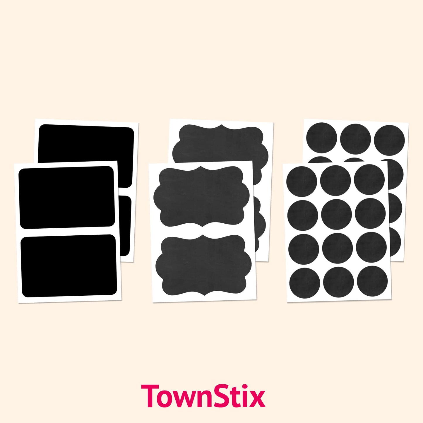 300 Pack, 1" Round Chalkboard Labels Stickers, Erasable and Reusable 1" Diameter
