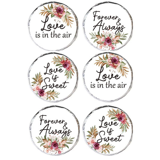 270 PCS Watercolour Flowers Wedding Stickers,3 Design Self Adhesive Circle Label Stickers, Wedding Envelope Seals Candy Stickers,Wedding Party Chocolate Stickers.(FJ-t11)
