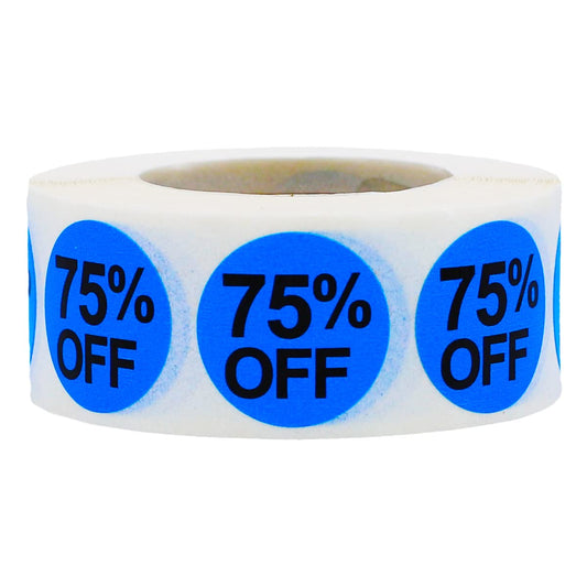 75% Percent Off Stickers for Retail 0.75 Inch 500 Adhesive Labels
