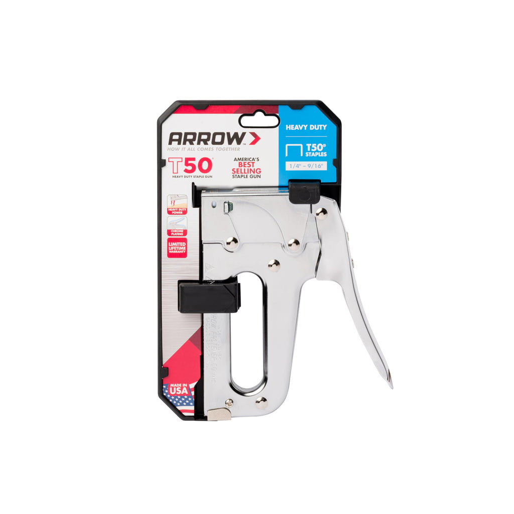 Arrow T50 Heavy-Duty Staple Gun, Manual Stapler (1-Pack)