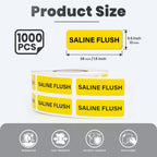 1000 Pcs Saline Flush Veterinary Stickers 0.5 x 1.5 Inch Self-Adhesive