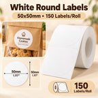 NIIMBOT 3 Rolls 50x50mm Round Thermal Labels for B1/B21/B3S/K3 Label Maker