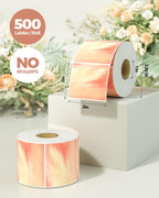 2" Orange Round Thermal Labels 500 Labels/Roll+2x2 Thermal Labels 750 Labels/Roll