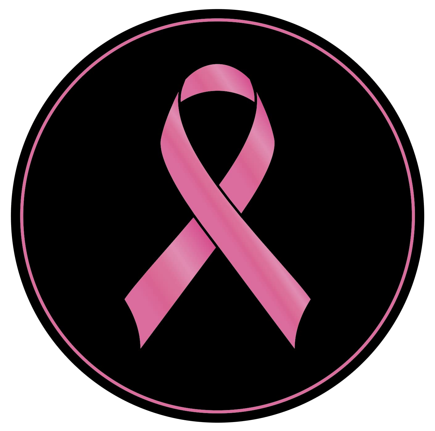 2 inch 150PCS Ribbon Breast Cancer Awareness Stickers Black Decals Round Official Breast Cancer Hope Stickers for Event Supplies Bring Strength and Love