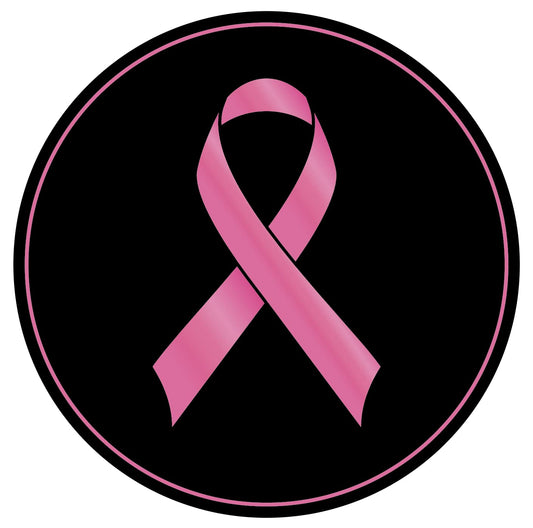 2 inch 150PCS Ribbon Breast Cancer Awareness Stickers Black Decals Round Official Breast Cancer Hope Stickers for Event Supplies Bring Strength and Love