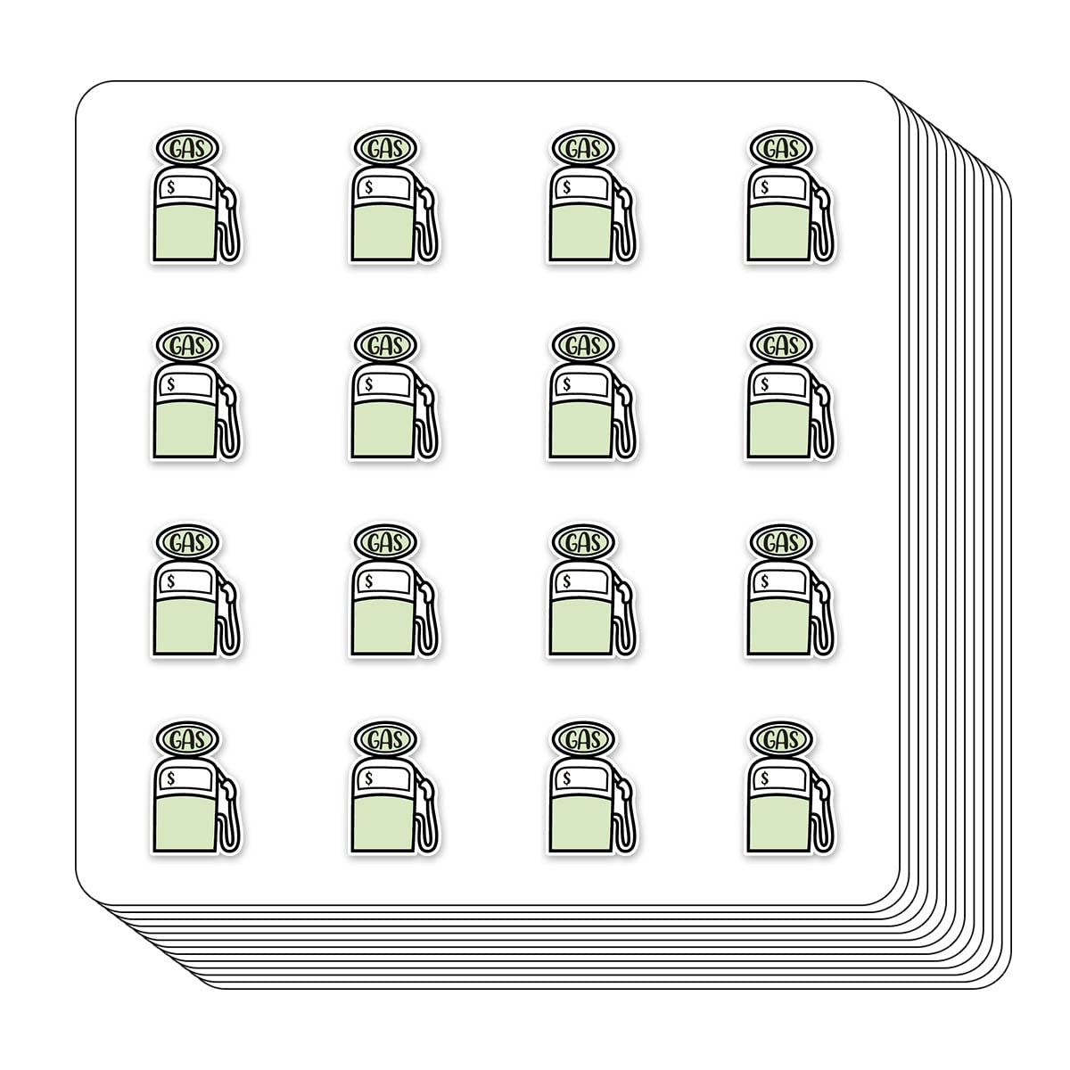 Gas Tracker Planner Stickers, 0.5 Inch Fuel Scrapbooking Arts Calendar Kids Crafting 208-Pack