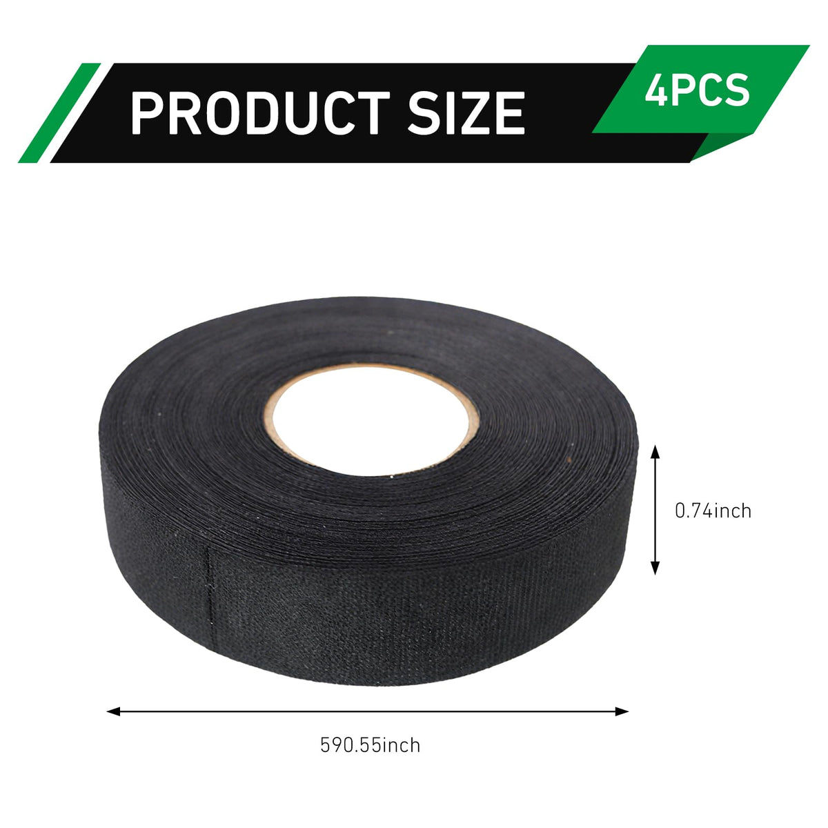 2 PCS 49ft Automotive Wire Harness Tape, No Residue Cloth Tape for Car Harness Wrapping, Waterproof Heavy Duty Electrical Insulation Tapes for Electricians, Motors, Trucks