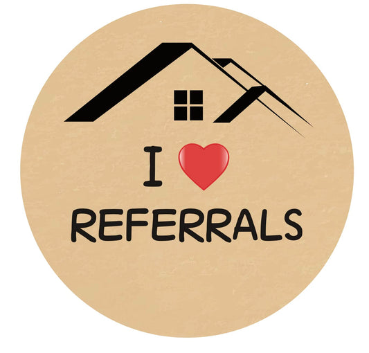 1.5 inch 300 PCS I Love Referrals Stickers Round Labels for Real Estate Agents and House Sales Supplies Mailing Envelops Adhesive Labels