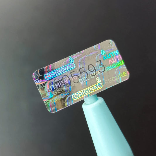 650pcs Tamper Proof Hologram Stickers Security Seal Labels Genuine Guarantee Warranty Void Labels with Unique Serial Number Tamer evident Sticker(0.8x0.4inch) Silver