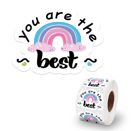 You are The Best Thank You Stickers - Rainbow Design Business Stickers, 500 PCS for Small Business Packaging & Shipping You Are the Best