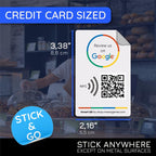 MESSAGENES | Review Us on Google QR Code Stickers | Reusable Smart QR Code and NFC | Pack 10 Units | Rectangular 3.39" x 2.17" | Modify Link Whenever You Want | Google Decal Business