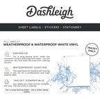 90 Premium Printable Essential Oil Sheet Labels for 5 ml Bottles and Vials, 3 x 1 inches, Weatherproof and Waterproof White Vinyl (Pack of 2) 90 Labels (Pack of 2) Waterproof White Vinyl (Inkjet only)
