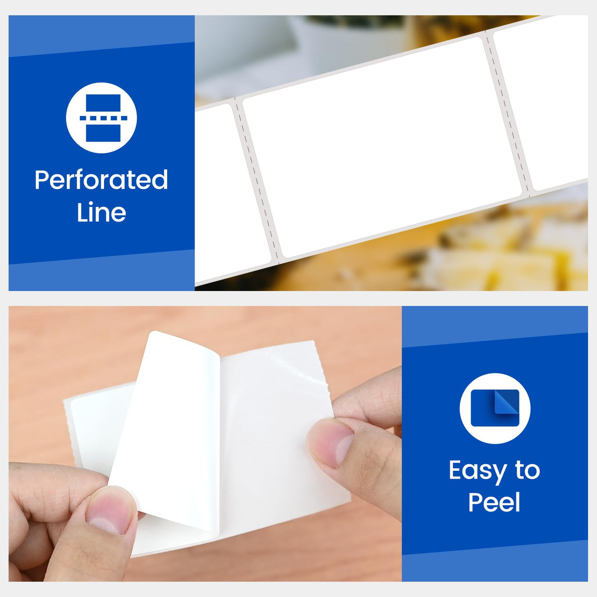 LLIKED 2"x3" Removable Labels 500 Thermal Labels with No Residue White 2x3 Inch