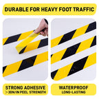 2 Inch x 120 FT Black & Yellow Caution Tape Roll, Hazard Safety Floor Marking Tape, Strong Adhesive, Waterproof, Wear Resistant for Floors, Walls, Staircases, Pipes, Equipment, Dangerous Areas 2" x 120' Black/Yellow 1
