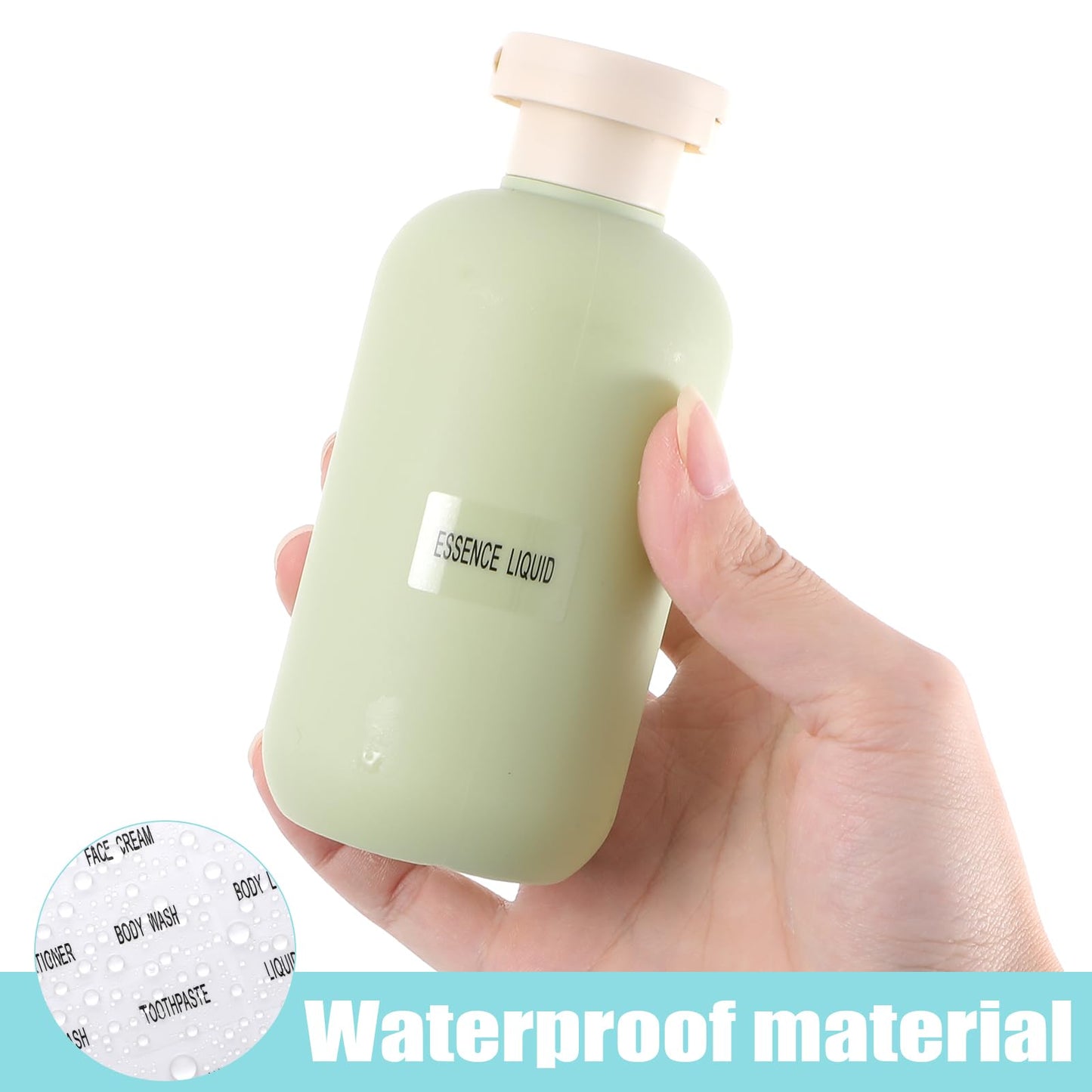 180pcs Waterproof Clear Labels for Travel Size Bottles, Cosmetic Jars, Bathroom Beauty Organization, Refillable Bottles Sticker for Lotion, Cream, Body Wash, Shampoo