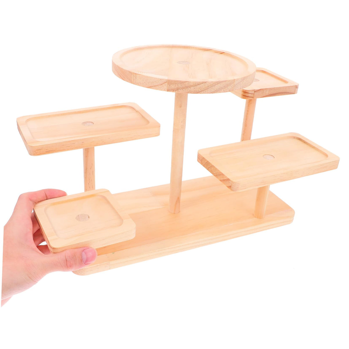 Space-Saving Wooden Jewelry Display Rack for Craft Shows Decor Makeup and Home Decor