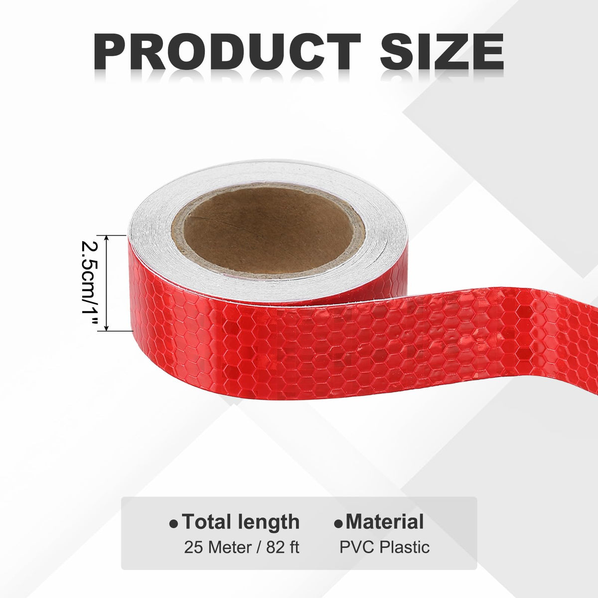 MECCANIXITY Reflective Tape, 1 Inch x 82 ft Self-Adhesive Trailer Reflector Tape Waterproof Warning Safety Sticker High Visibility Night Reflectors, Red 1 Inch x 82 Feet