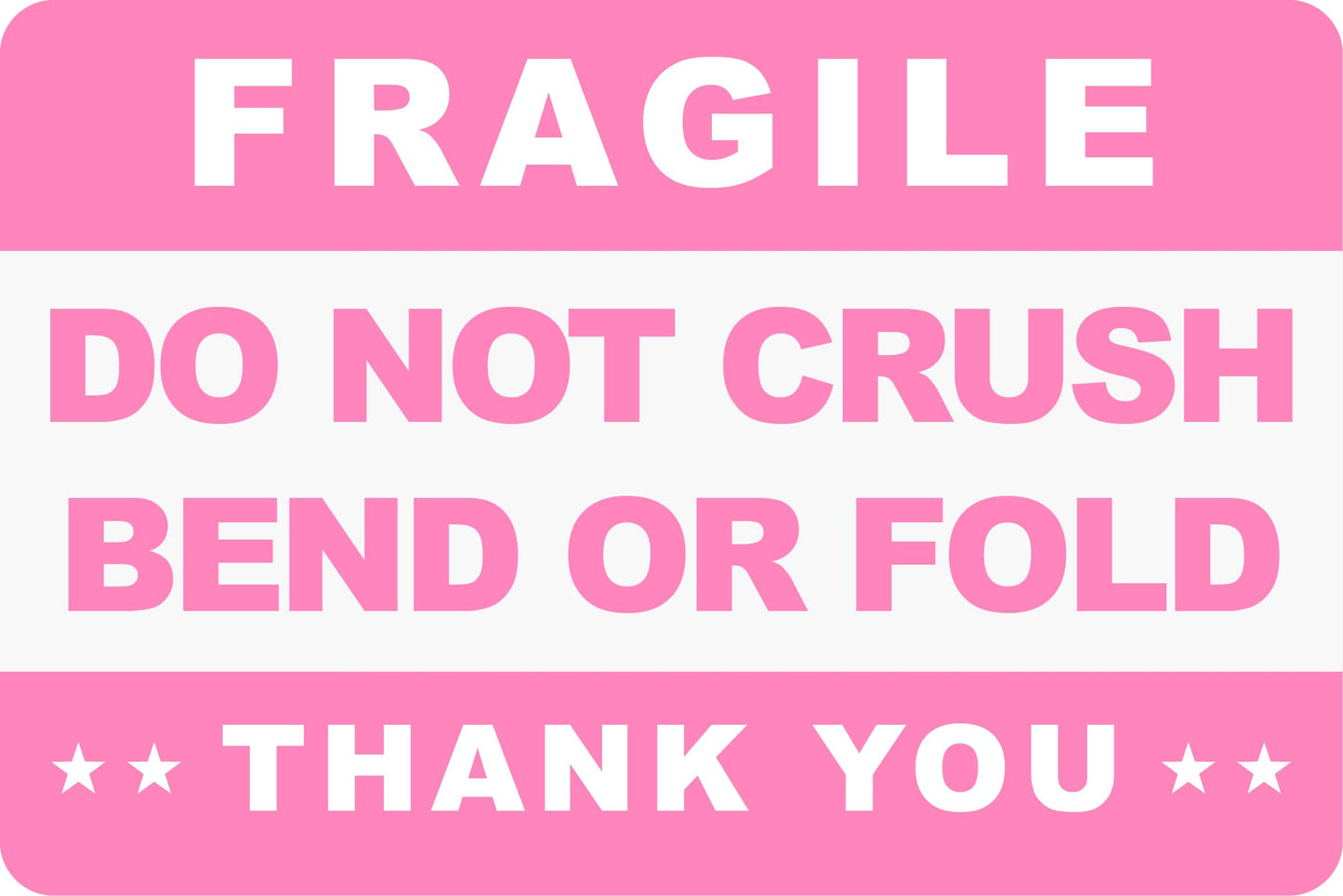 Do not Crush Bend or Fold Shipping Stickers, MeshaKippa 2x3" 200pcs Pink Envelopes Mailing Cartons Shipping Warning Labels