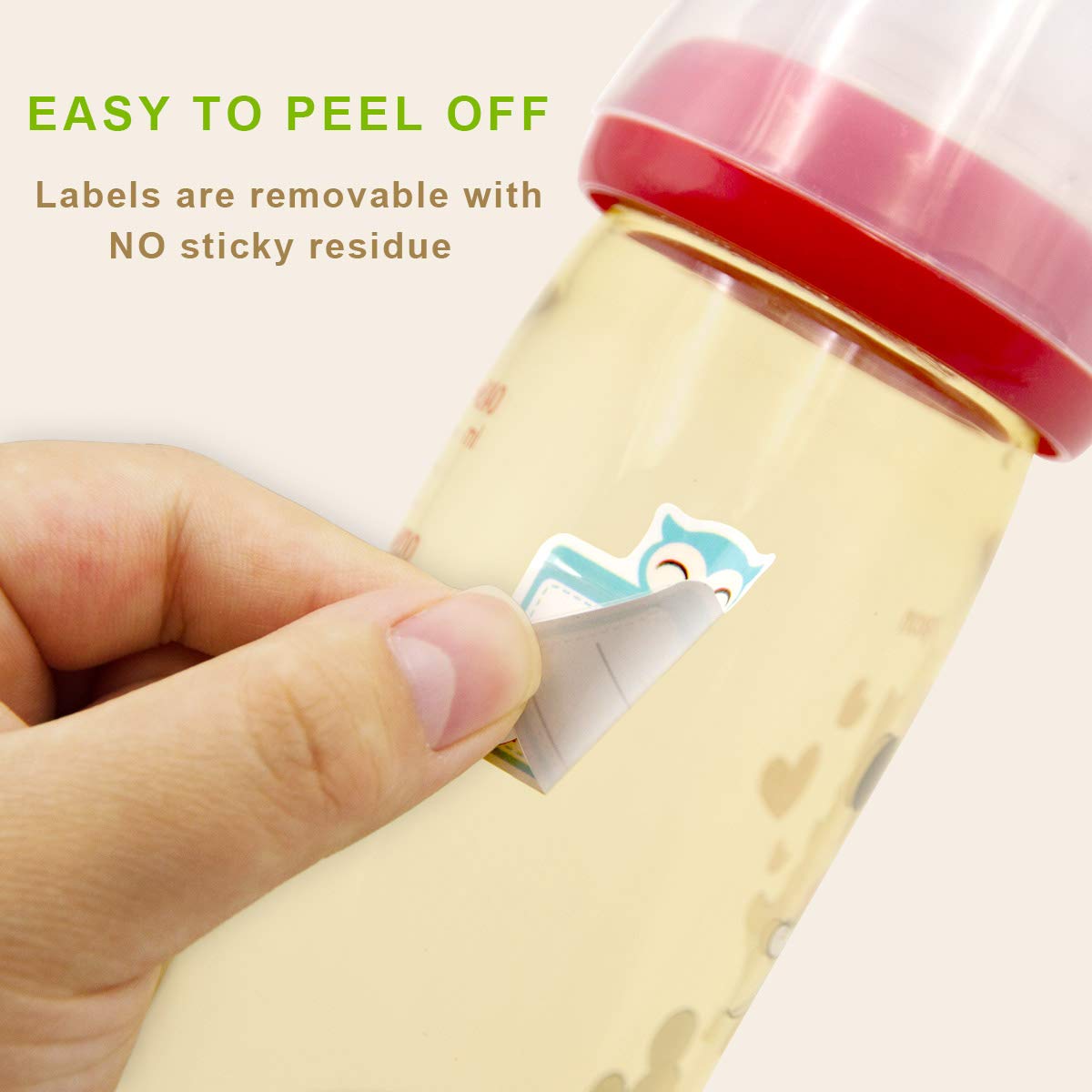 Food Containers Stickers Daycare Labels Removable Waterproof Labels for Kitchen Kids Bottle 108Pcs
