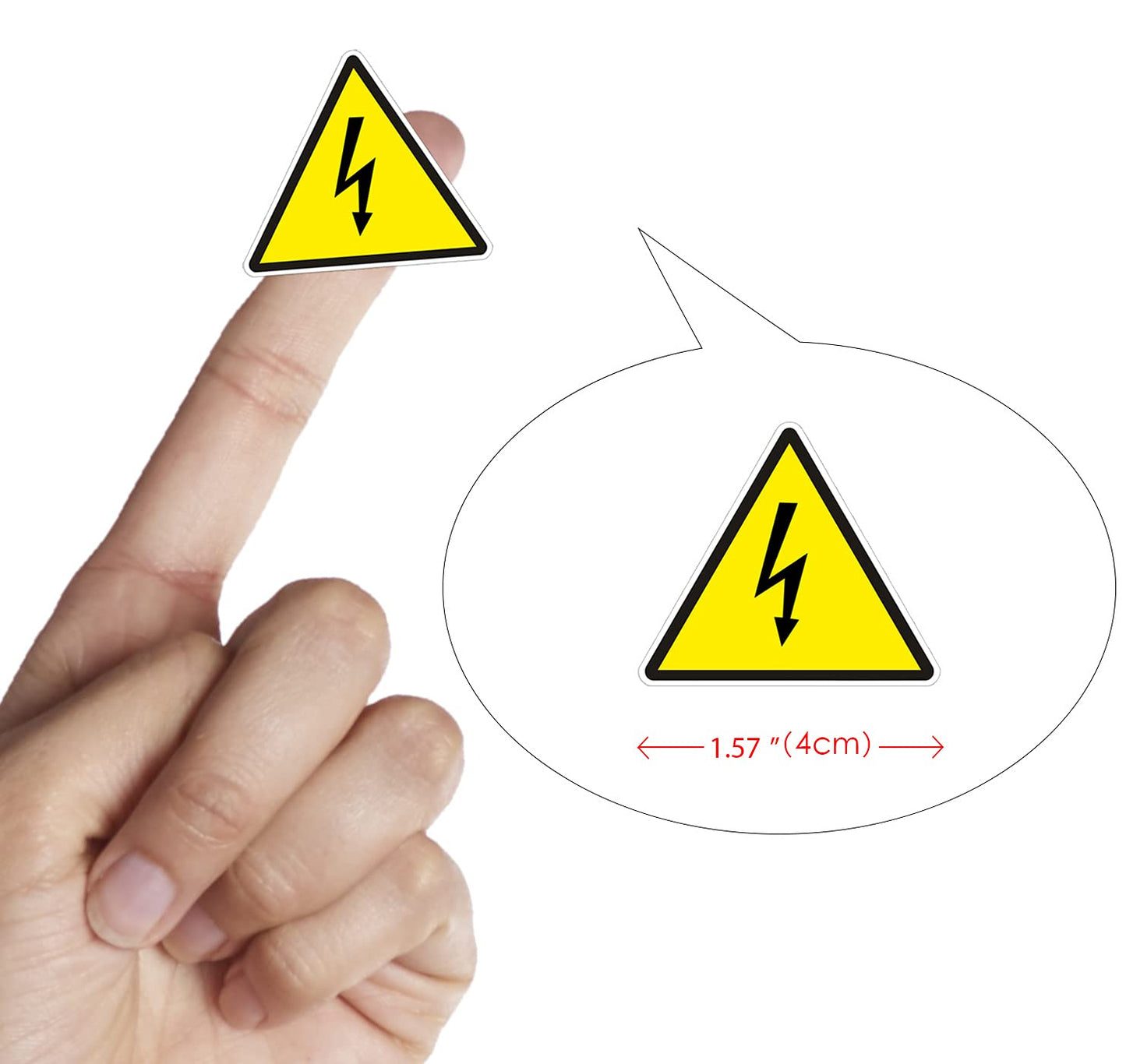 dealzEpic - Yellow Triangle Electrical Shock Hazard Risk Warning Sign - Self Adhesive Peel and Stick Vinyl Sticker - 4 cm (1.57 inches)