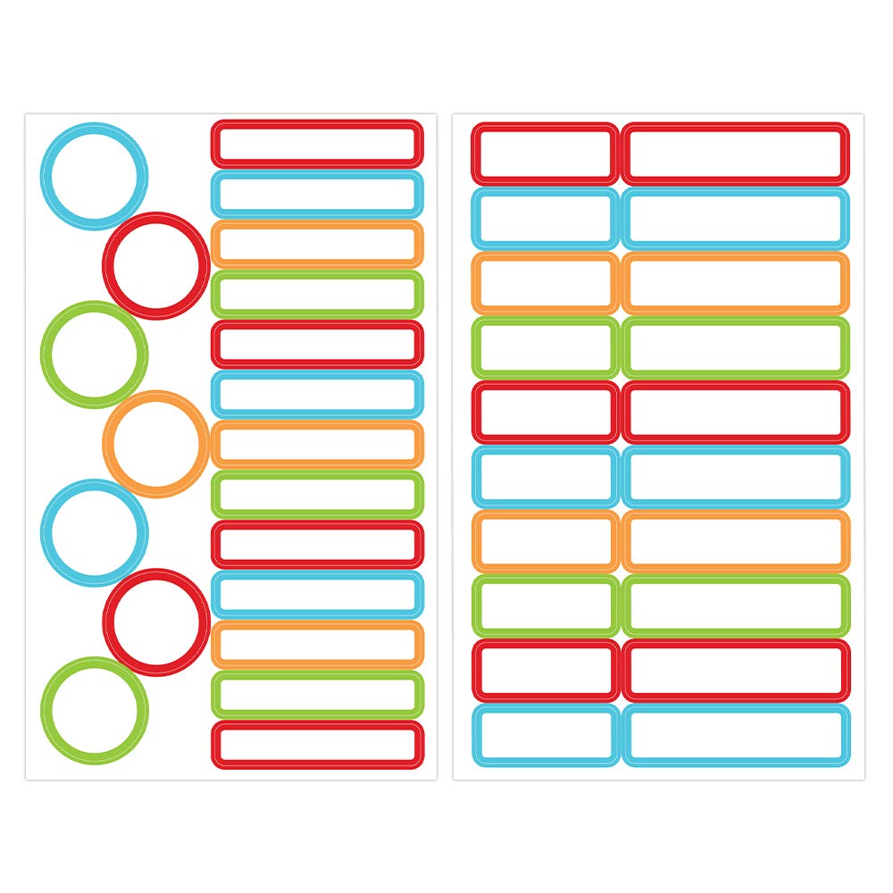ETIKIDS 40 Pack Customizable Laminated Adhesive Labels, Ideal for Daycare and School Supplies, Personalized Stickers for Nursery Bottles and Dishes, Waterproof and Scratch Resistant, Multicolor color