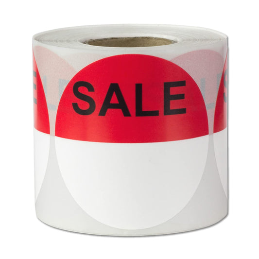 300 Price Labels - 2 inch, Round, Sale Price Stickers with Write-on Space, Yard/Garage Sales, Retail Store, Self-Adhesive Circle Dot Semi-Glossy Discount Pricing Labels 300 Labels Red
