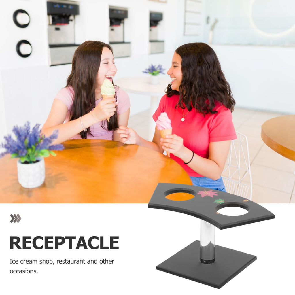 2holes Ice Cream Cone Stand Sushi Roll Holder with Stylish Dessert Display Rack for Parties Restaurants and Events Easy to Clean and Maintain 14.00X7.20X7.00CM